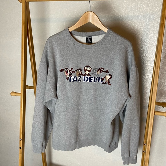 Vintage Sweaters - Vintage Taz Devil Crew Neck Pullover Sweater